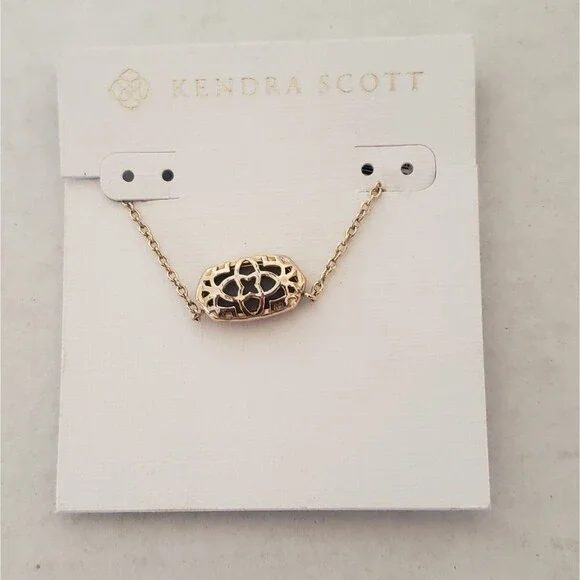 NWT Kendra Scott 16"  Elisa Gold Pendant Necklace Rose Gold Drusy W Dust Bag - Picture 8 of 9